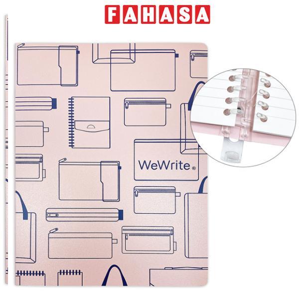 Sổ Còng Vintage A5 - Kẻ Ngang - 80 Trang 80gsm - Ruột Có Thể Thay Thế - WeWrite 43695 - Màu Hồng