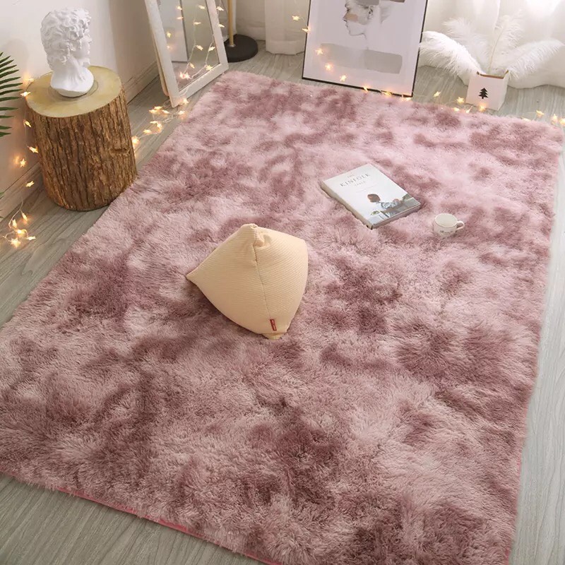 Thảm Trang Trí Lông Xù Loang Trải Sàn Cao Cấp HL-18 Hồng Tím