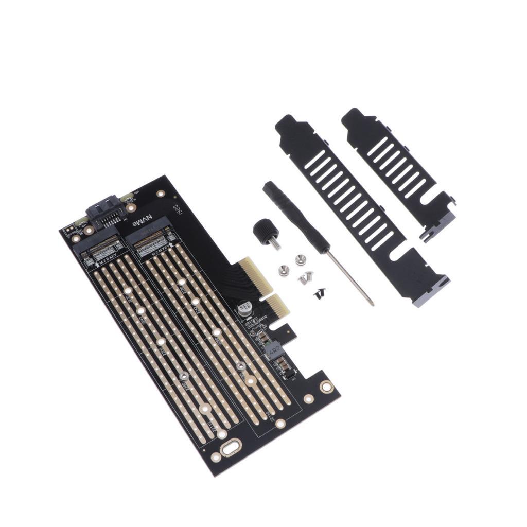 Phép Màu Sáng Kép M2 NVME và SATA SSD sang PCI-E 3.0x4 Card Điều Khiển