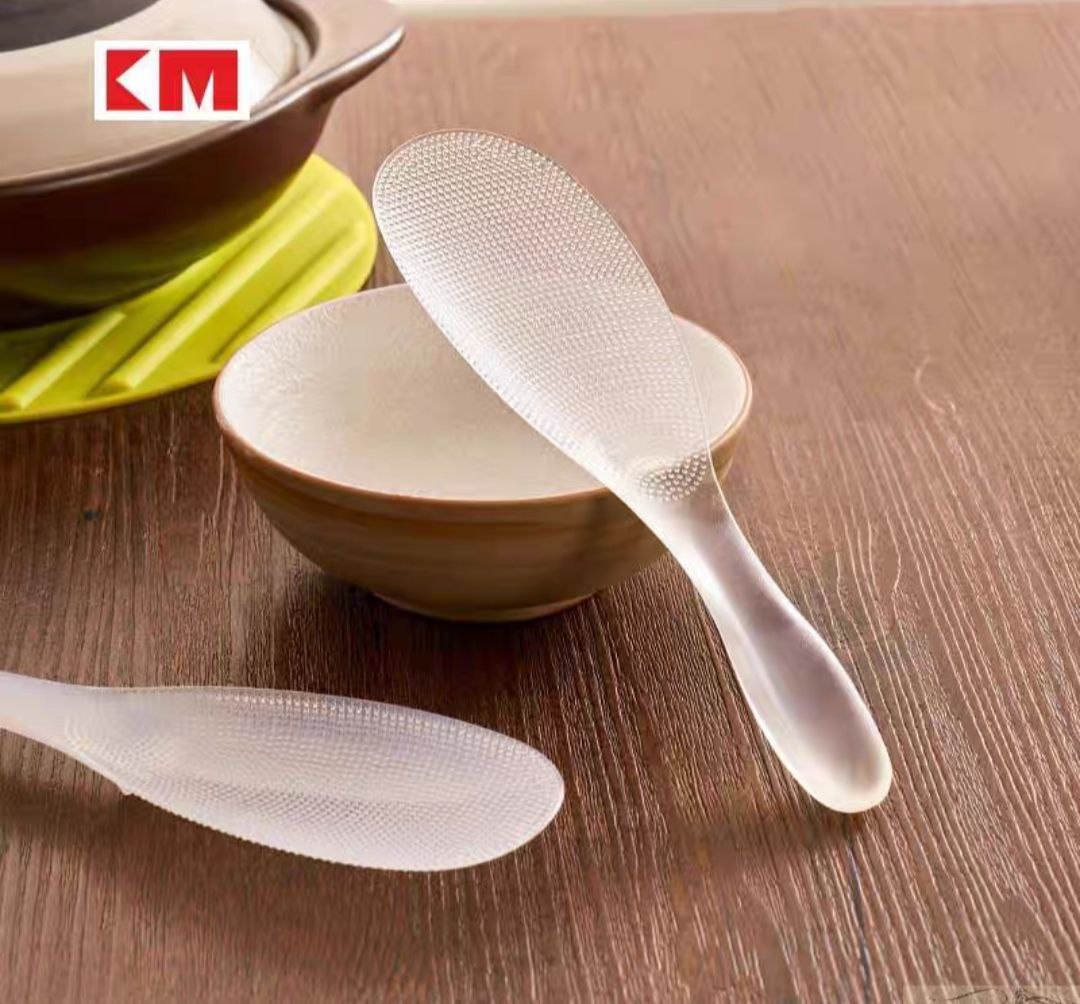 Muỗng Thìa xúc cơm chống dính nhà bếp Nhật Bản, xẻng xúc cơm, nồi cơm điện chịu nhiệt độ cao, thìa xúc cơm, lưới nhựa TPX, thìa xúc cơm màu trong suốt