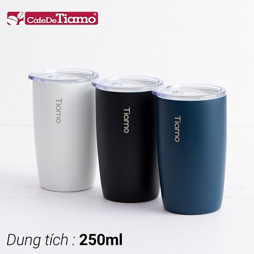 Ly cà phê trà inox phủ sứ chân không Tiamo 250ml