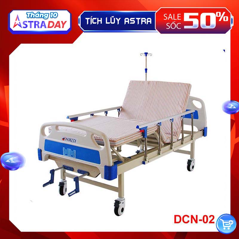 Giường bệnh y tế cao cấp đa chức năng - DCN02 chính hãng NIKITA - Chức năng nâng đầu - Nâng chân