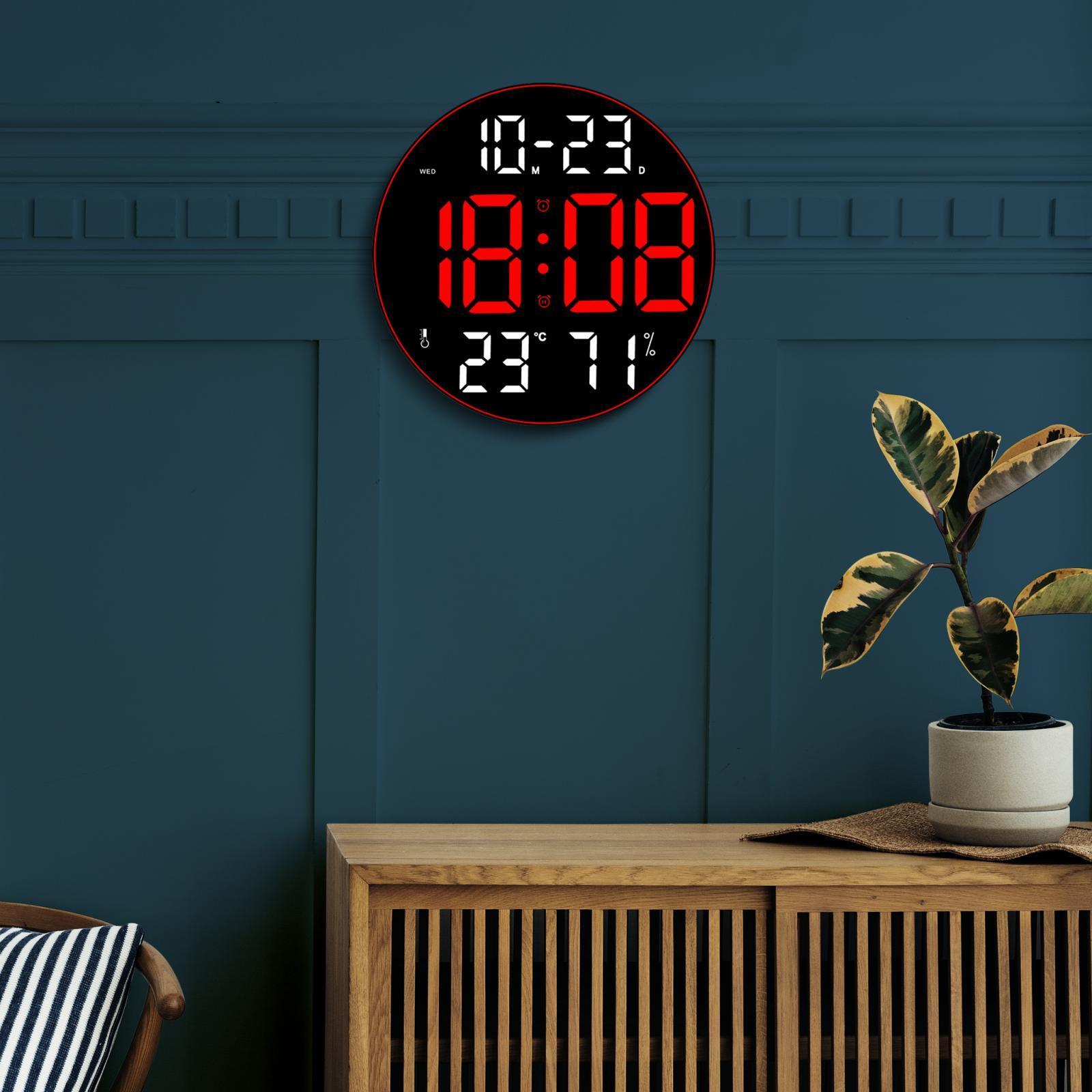 Digital Clock Alarm Clock Modern Table Simple Remote Control LED Clocks LED Wall Desk Clock for Apartment Office Living Room Hotel Hall Cafe