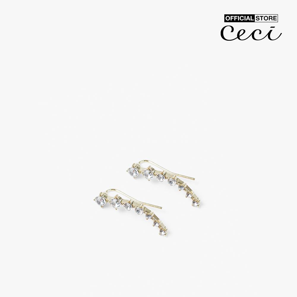 CECI - Khuyên tai nữ xỏ lỗ dáng dài đính đá lấp lánh CC1-04000064