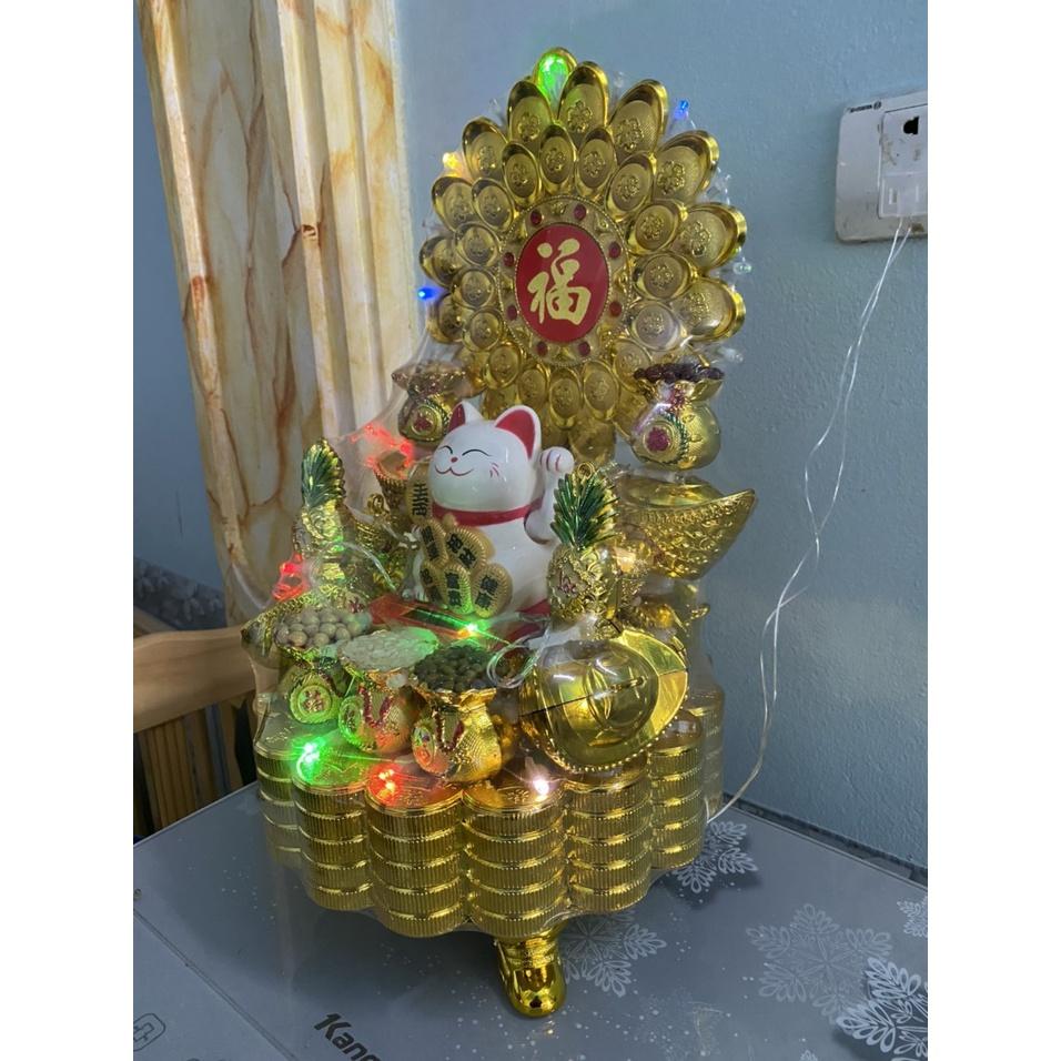 Tháp mèo thần tài trắng có đèn led