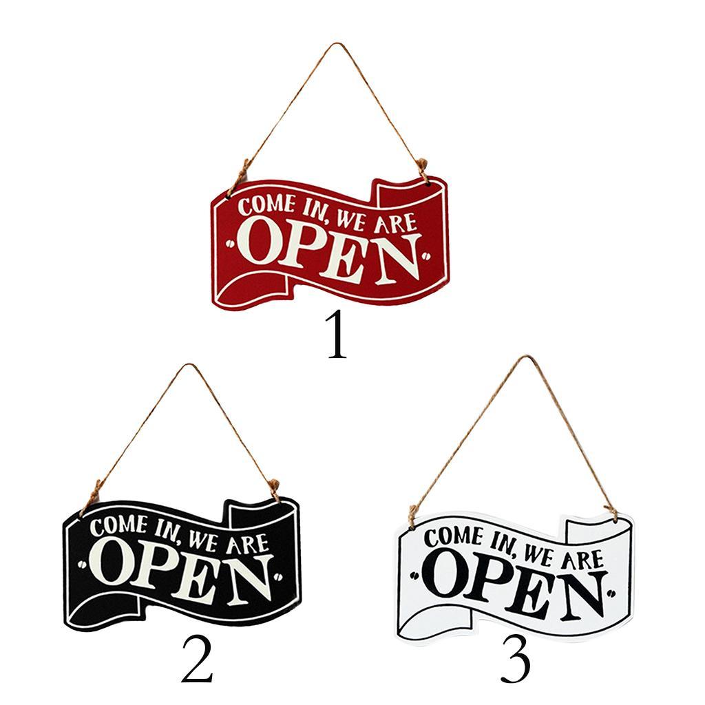Open Closed Hanging Shop Sign With Hanging Rope For Shop Coffee Restaurant