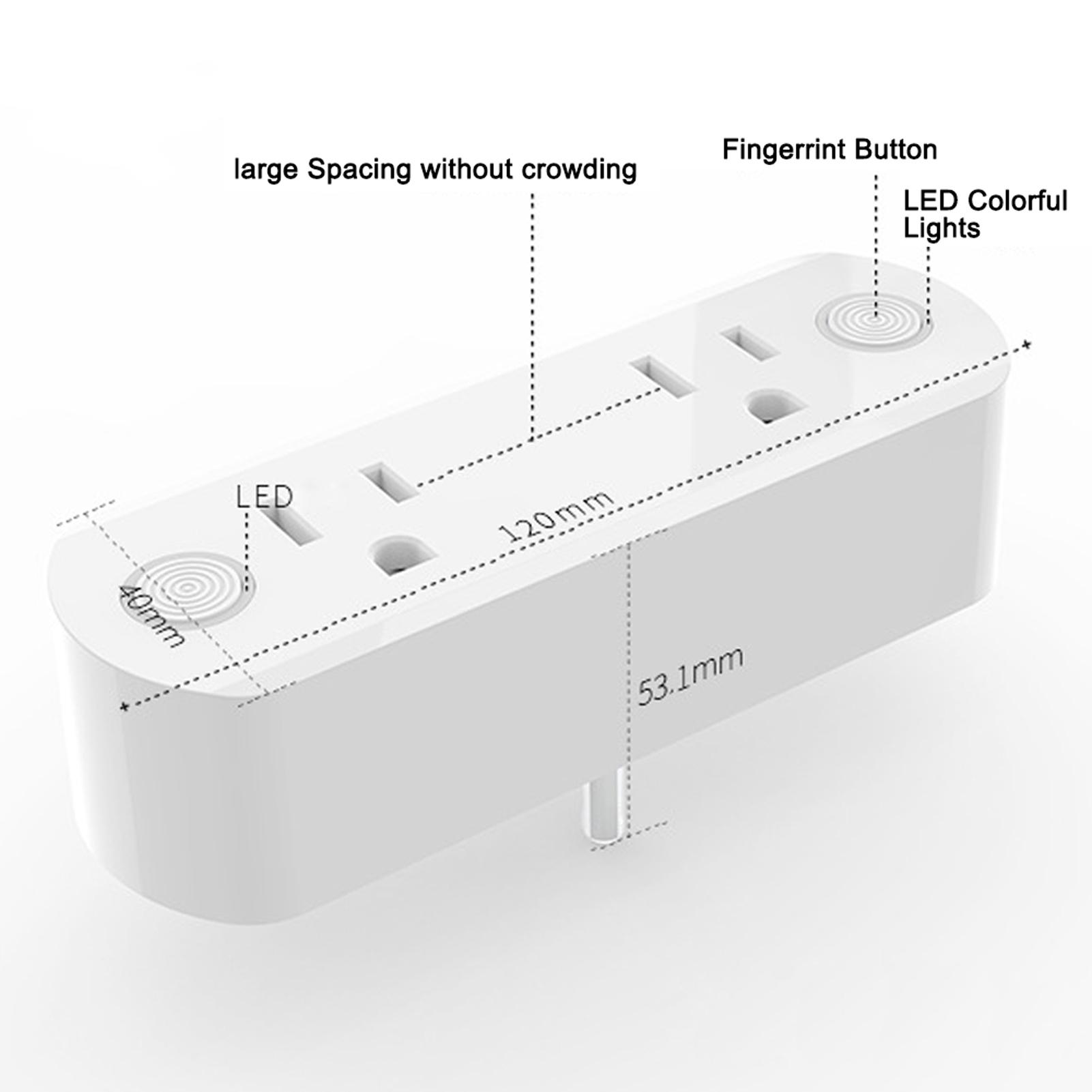 2 in 1 Smart Plug Socket Wireless Dual Power Socket with APP and Voice Control Timing Switch Overload Protection