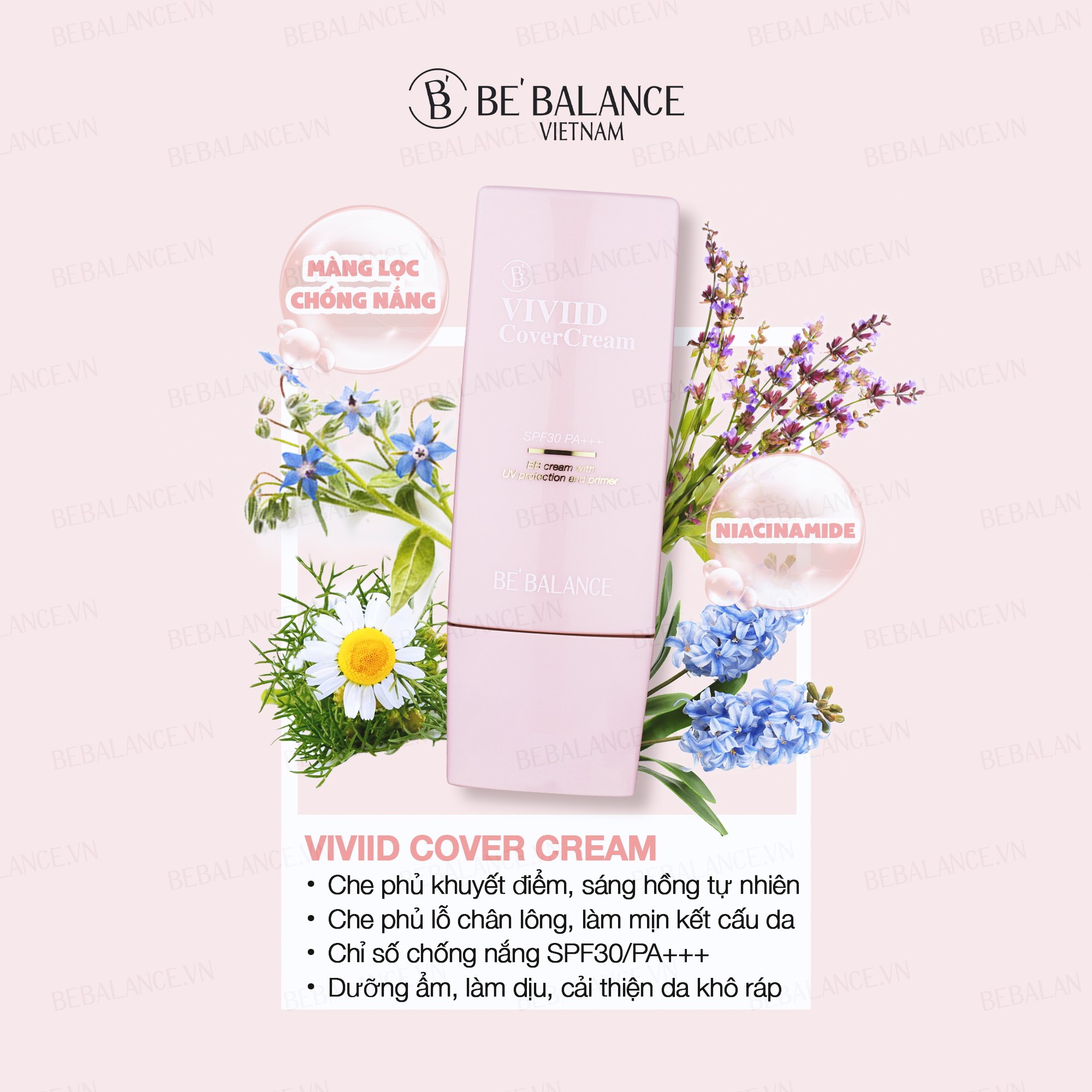 Kem che khuyết điểm BE'BALANCE Vivid Cover Cream 50ml