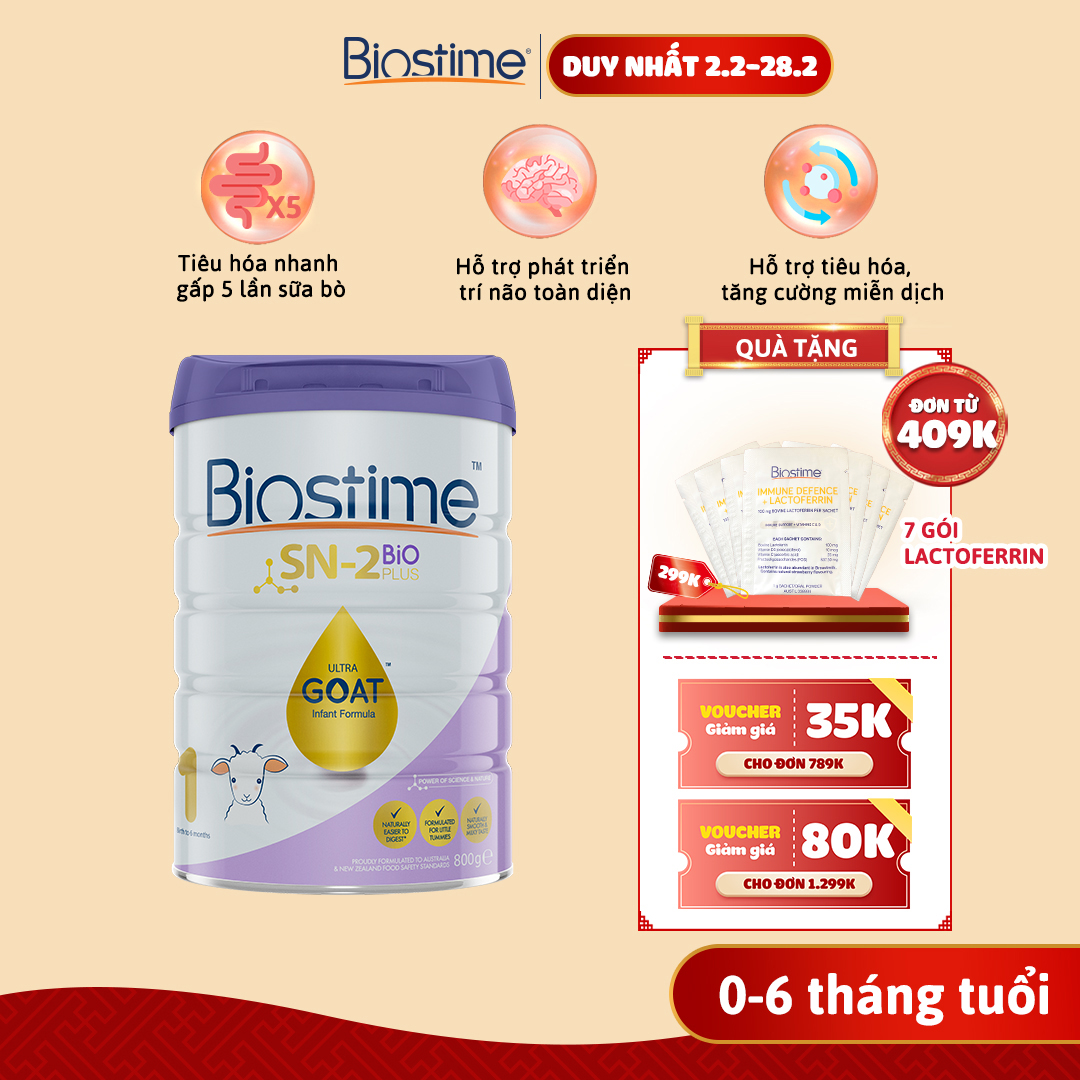 Sữa Dê Biostime Sn-2 Bio Plus Ultra Goat hộp 800g