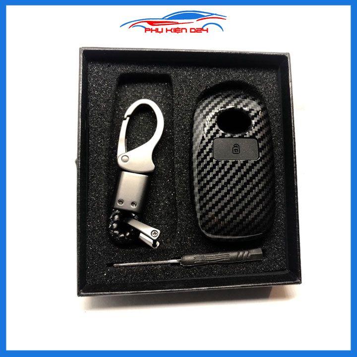 Ốp khóa cacbon Avaza 2021-2023 kèm móc khóa