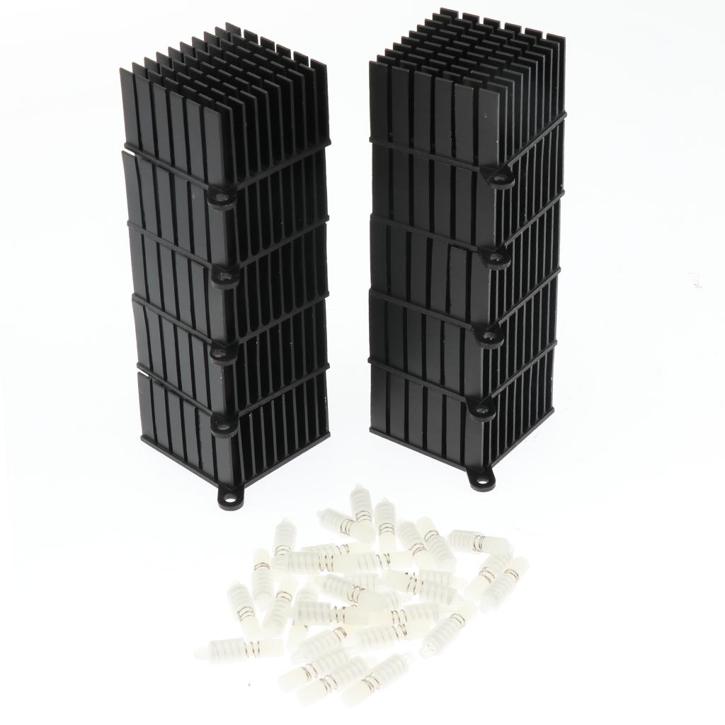 10pcs Durable Sink Black Aluminum Fan Cooler with Sink 38x38x23mm