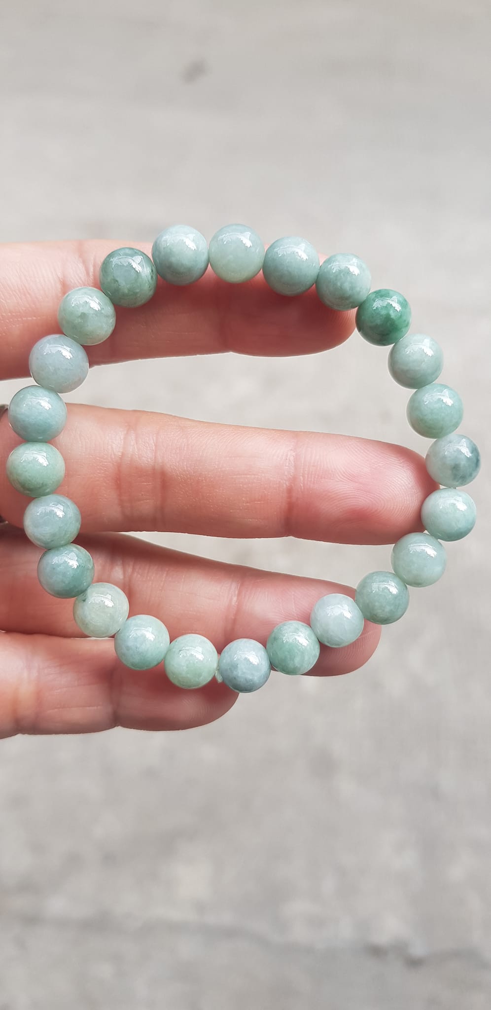 Vòng chuỗi đá cẩm thạch tự nhiên xanh ngọc nhẹ nhàng đẹp sang may mắn Size vòng hạt 8mm Hợp nữ mệnh Thủy Mộc hỏa rẻ đẹp