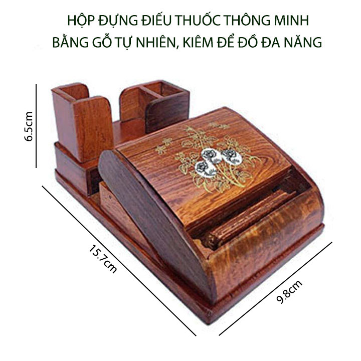 Hộp đựng đồ thông minh sáng tạo bằng gỗ tự nhiên