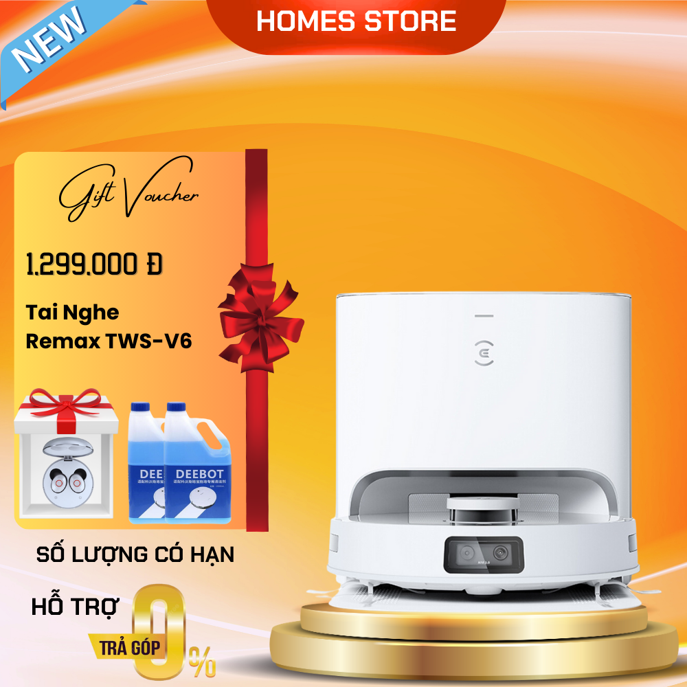 Robot Hút Bụi Lau Nhà Ecovacs N30 Pro Omni Xòe Giẻ, Lực Hút 10.000 Pa - Hàng Chính Hãng