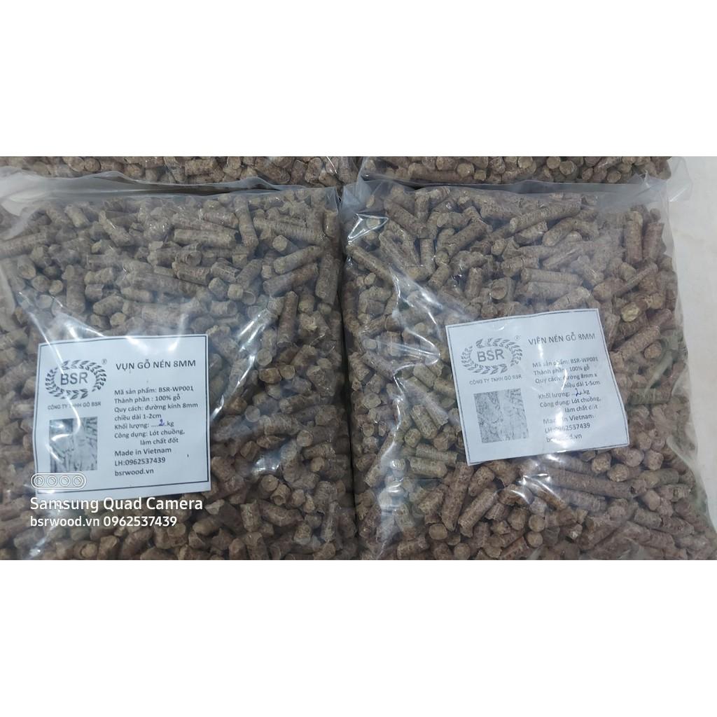 Viên nén gỗ mùn cưa nhiên liệu đốt xanh thân thiện với môi trường Bịch 1kg