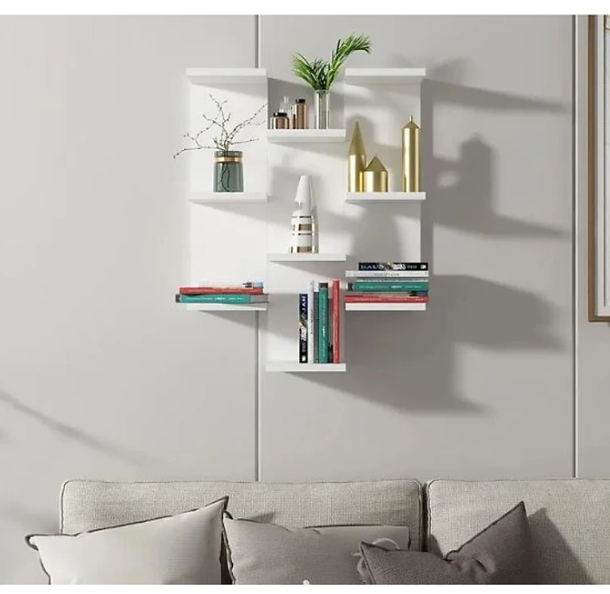 Kệ Gỗ Trang Trí Treo Tường 9 Tầng Tundo CTKT513 KT 59 x 75 x 21.7cm