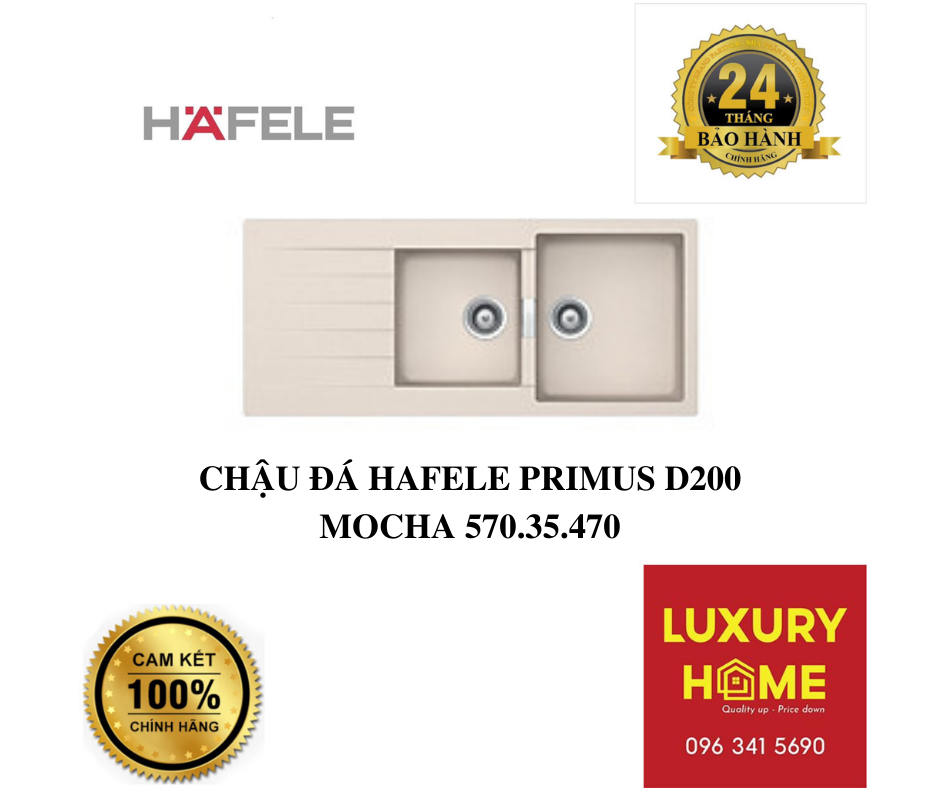 CHẬU ĐÁ HAFELE PRIMUS D200 MOCHA 570.35.470 - Hàng chính hãng