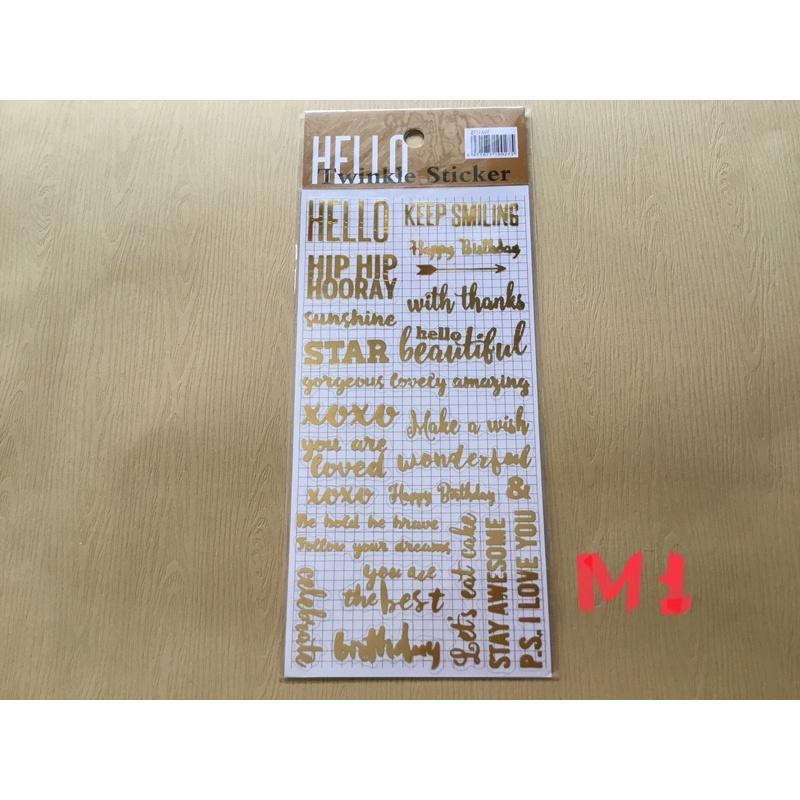 Sticker nhũ vàng trang trí scrapbook,thiệp, sổ
