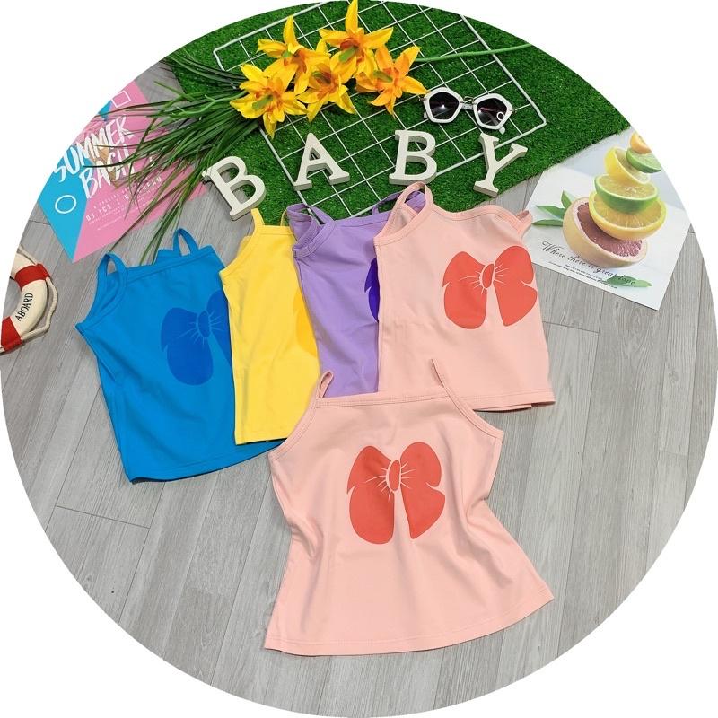 Áo 2 dây bé gái Dobikids thun cotton đẹp loại 1 co giãn mềm mát cho bé 9-25kg