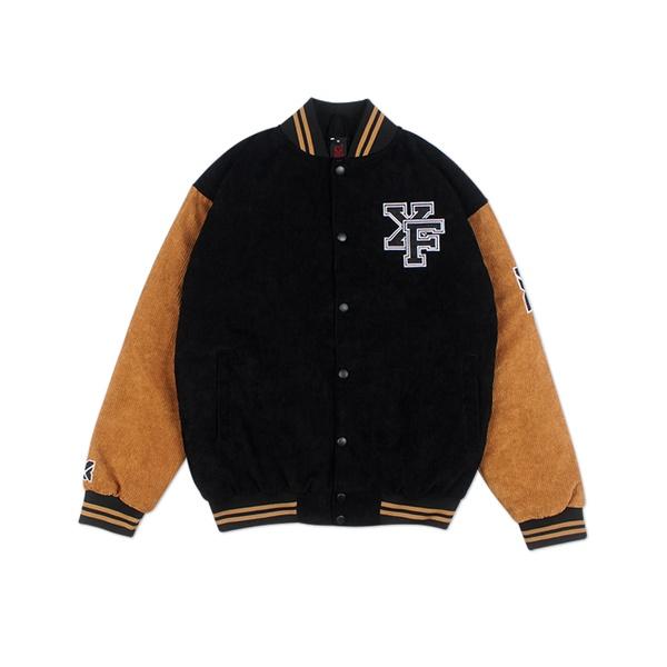 ÁO KHOÁC XF OVERSIZED BLACK/ BUFF ESSENTIAL VARSITY VER 2