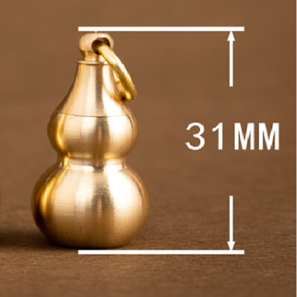 Móc Khoá Hồ Lô Bầu Đồng kèm Chu sa 31mm