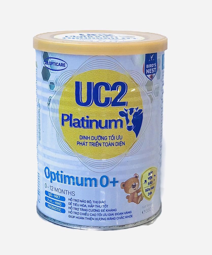 Sữa bột UC2 Platinum Optimum 0+ lon 380g - Bổ sung bột yến sào và sữa non 24h