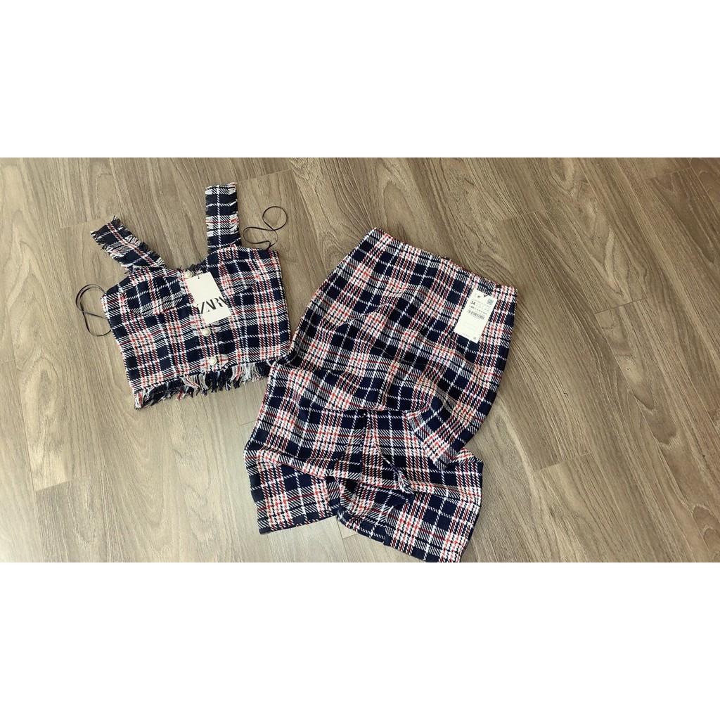 Set dạ tweed Za sang chảnh