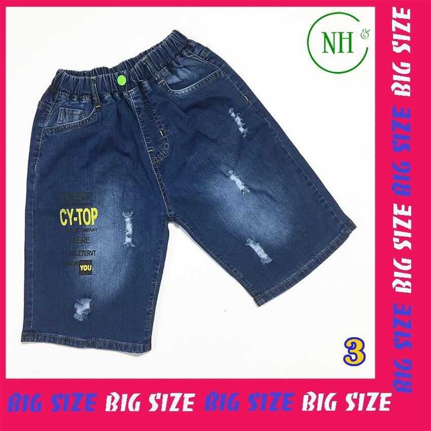 Quần short jean bé trai từ 20kg đến gần 40kg, quần cho bé lưng thun, jean co giãn - NH KIDS SHOP