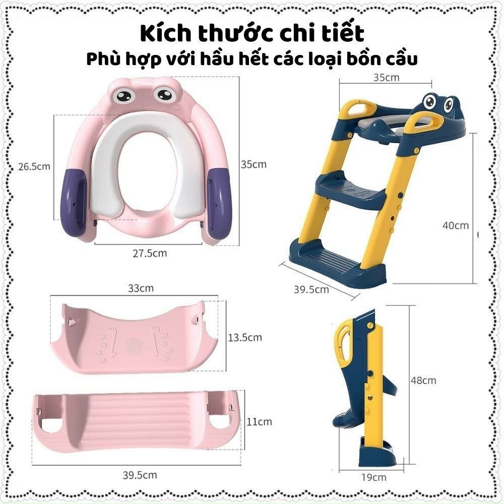 Thang Bô, Thang Đi Vệ Sinh Có Nắp Đậy Tiện Lợi Dành Cho Bé Trai Và Bé Gái - Hàng Chính Hãng  - Bé trai