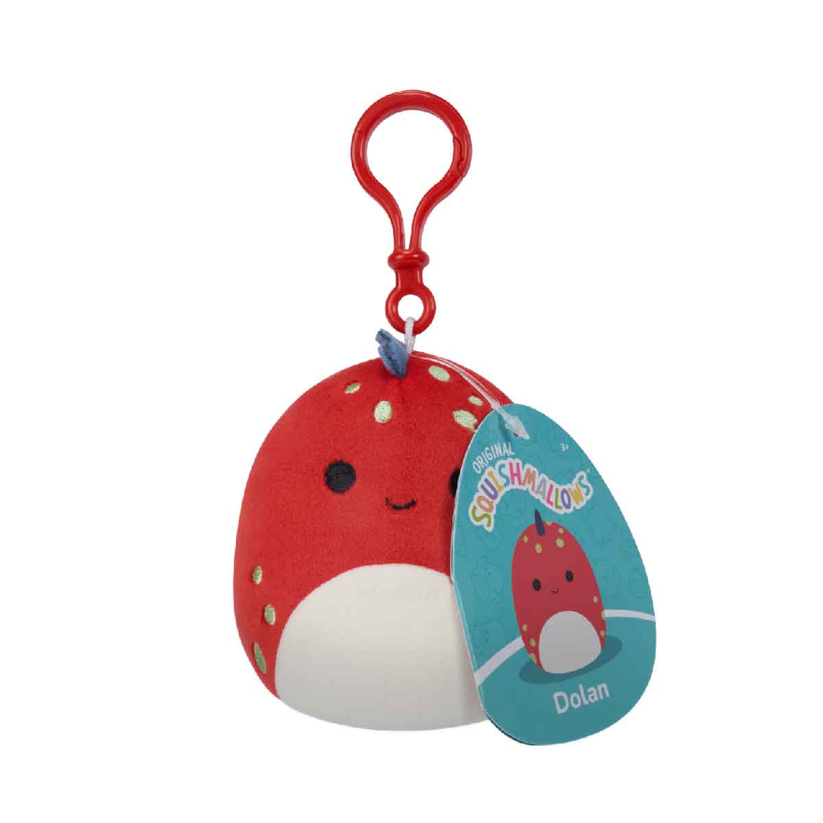Đồ Chơi Móc Khoá 3.5 Inch Dolan - Red Dino SQUISHMALLOWS SQCP00218