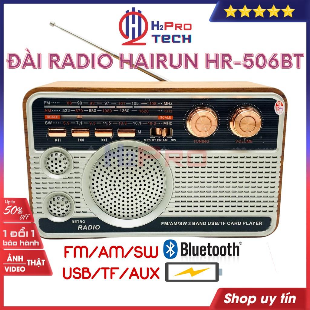 Đài fm radio, đài radio cho người già Hairun HR-506BT FM/AM/SW đa năng-nghe nhạc MP3 loa Bluetooth/USB/TF/AUX-H2pro