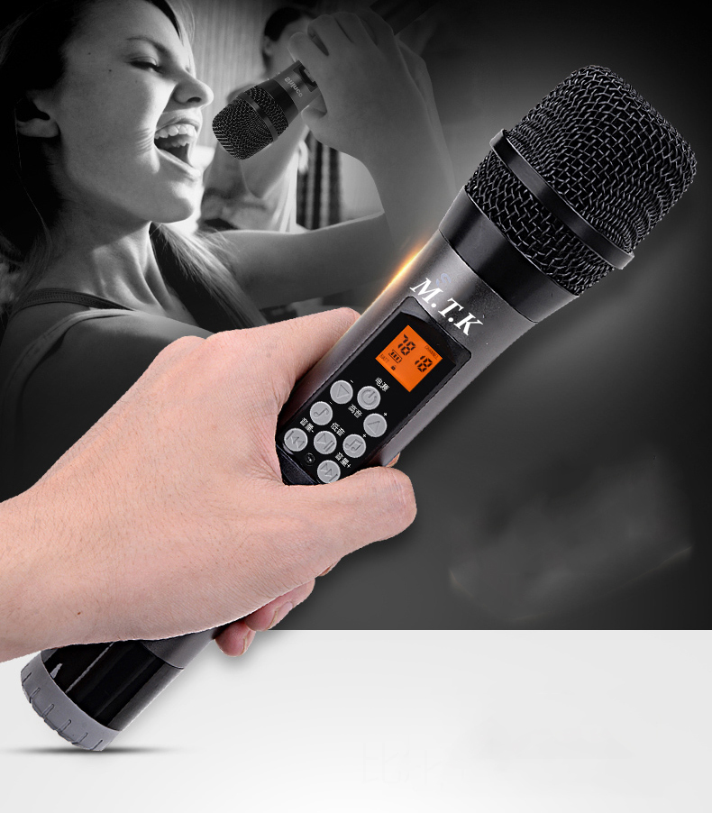 Hình ảnh Bộ 2 Micro không dây đa năng MTK 1A - Tích hợp chỉnh bass, treble, echo ngay trên thân mic - Màn hình LCD hiển thị thông số - Phù hợp mọi thiết bị - Micro UHF cho loa kéo, amply, dàn karaoke, livestream  - Hàng nhập khẩu