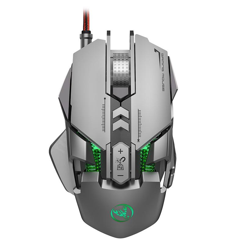 Hợp Kim Nhôm Có Dây 6400DPI Với Từ Đối Trọng Với Khối Game Thể Thao Chip Có Thể Điều Chỉnh Độ Nét Chuột Chơi Game Game Thủ