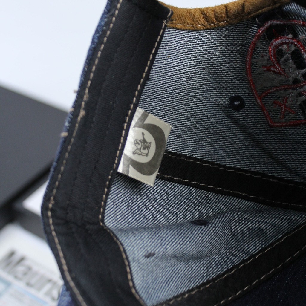 Nón nam, mũ lưỡi trai Ông Địa lửa phối vải jeans form đẹp thời trang đường phố