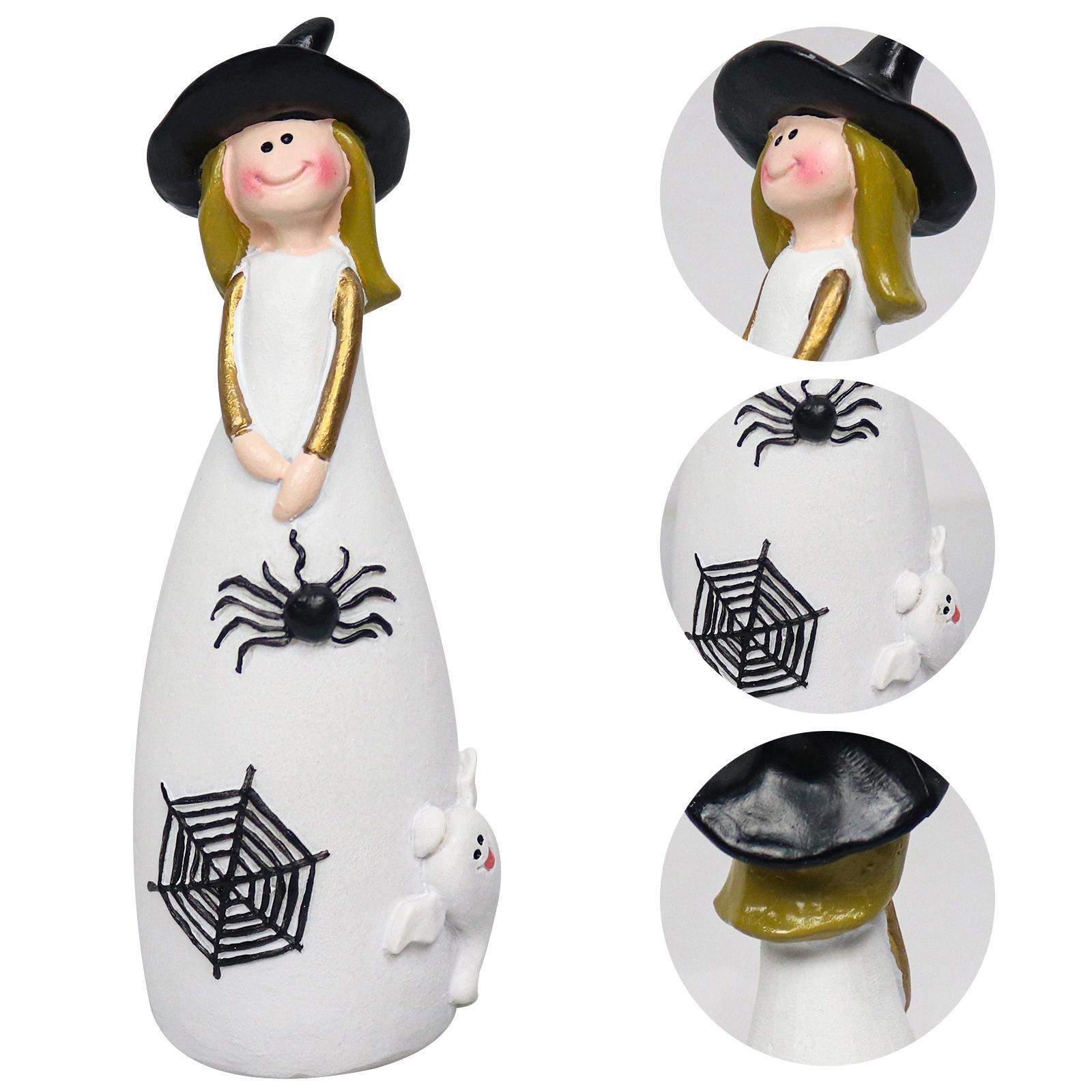 2x Halloween Witch Figurine Adorable Witch Statue for Holiday Party Decor