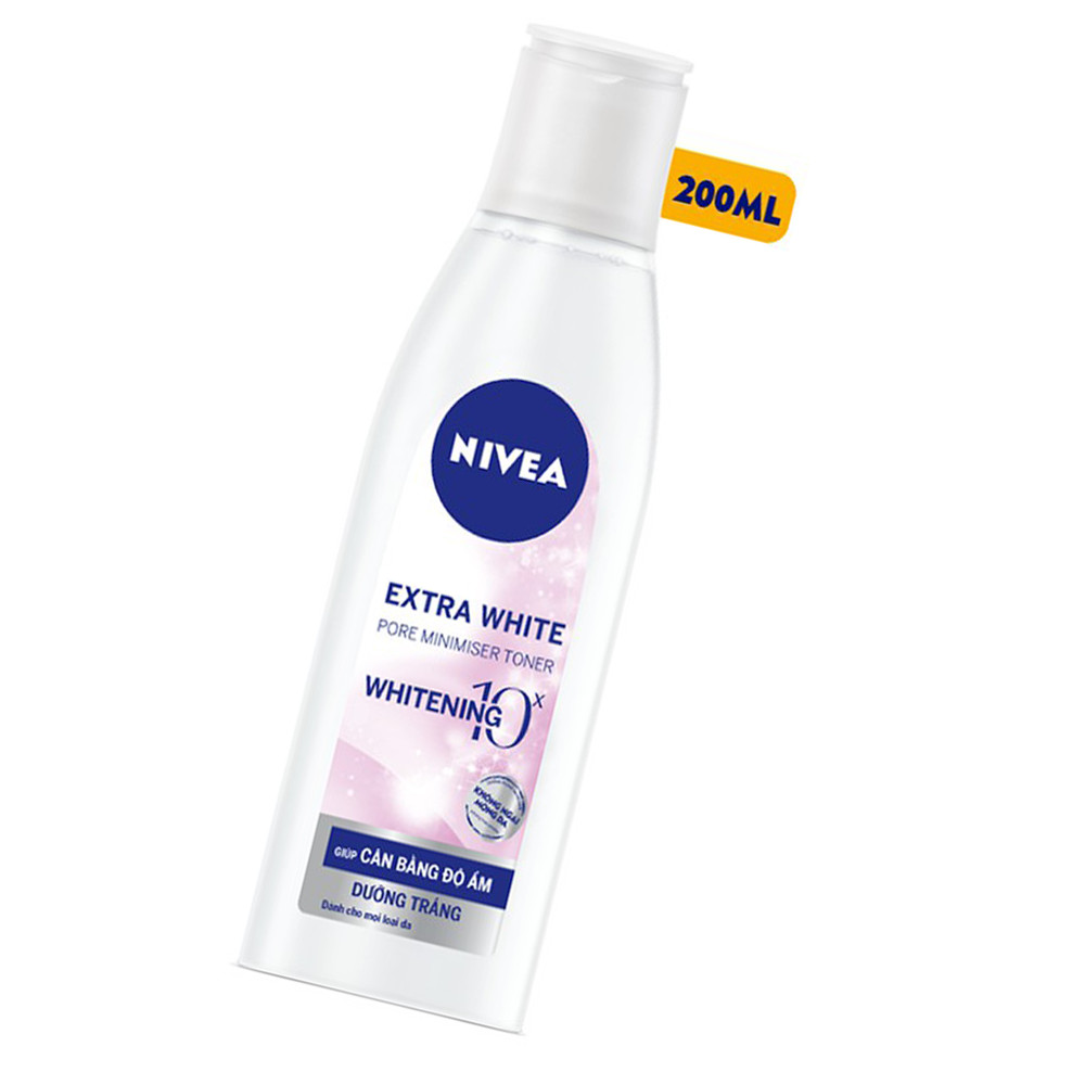 Combo 2 Nước Hoa Hồng NIVEA Extra White Dưỡng Trắng Da &amp; Se Khít Lỗ Chân Lông (200ml*2)