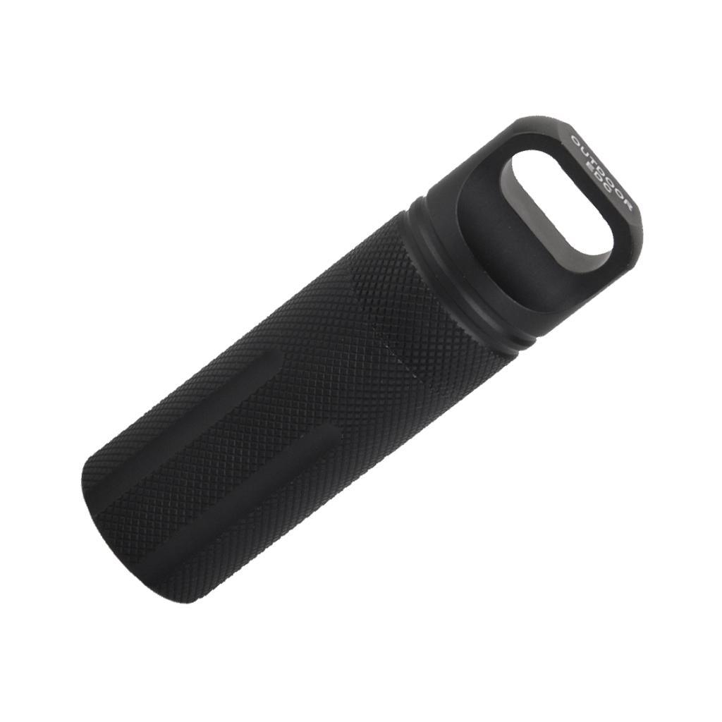 Aluminum Camping Capsule Seal Container Waterproof Survival Holder Kit Black