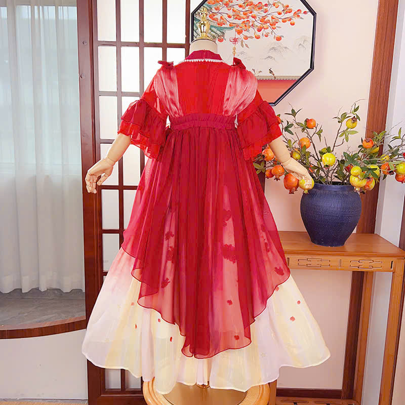 Đầm váy công chúa cổ trang hanfu hán phục cho bé gái diện lễ tết trung thu biểu diễn múa 100-170 hàng Quảng Châu