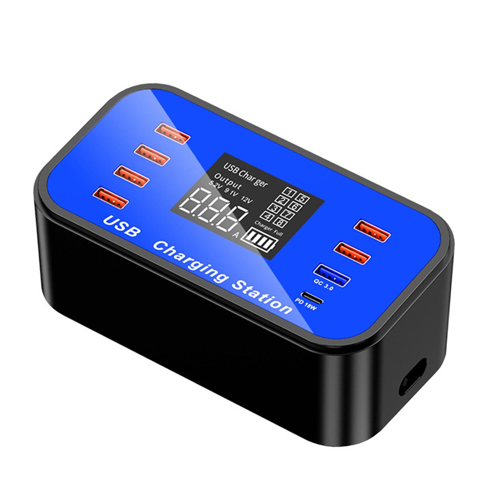 Multi Smart Fast USB Charger 8-Port Desktop Hub Charging Station Travel