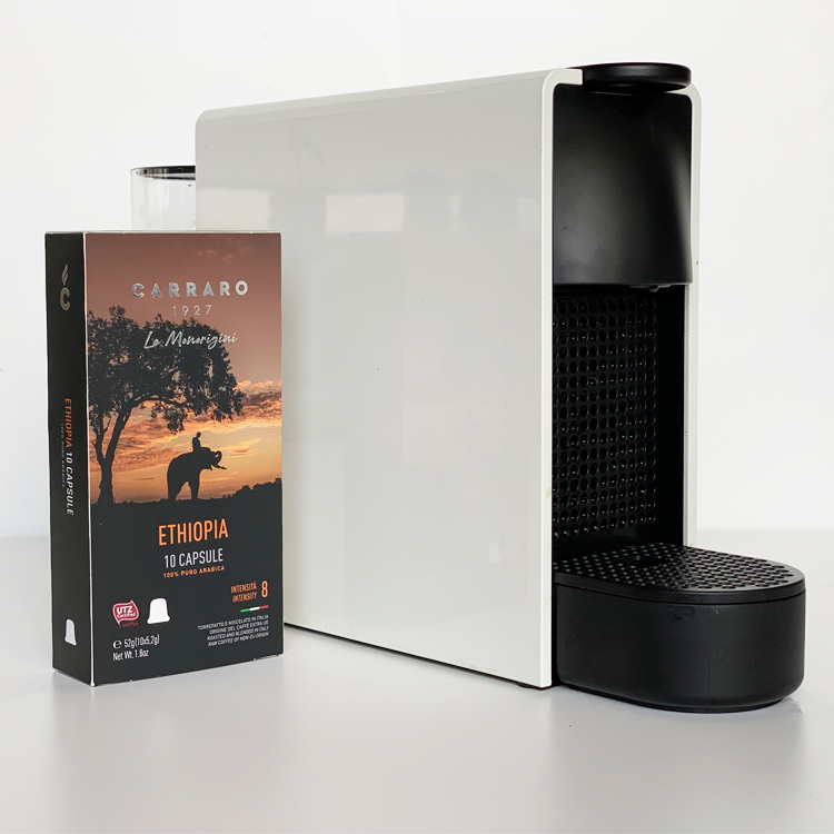 Cà phê viên nén Carraro Single Origin Ethiopia Aluminum mới - Tương thích với máy capsule Nespresso