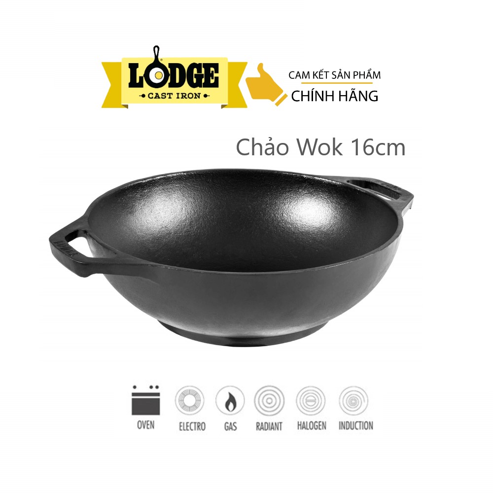 Chảo gang xào cỡ nhỏ Lodge hai tay cầm 16 cm - L6MW. Dùng chiên, xào, áp chảo thực phẩm, chiên cơm.