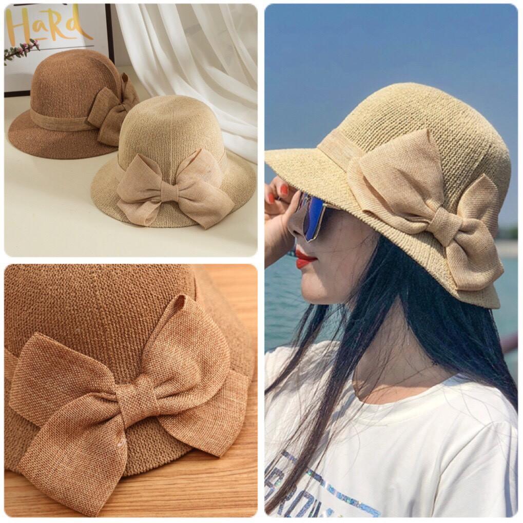 Mũ Cói Bucket Nữ Đi Biển Chống Nắng Đính Nơ Form Chuẩn Đẹp Hot Trend Thời Trang Nữ Siêu Hot Dễ Thương MC20