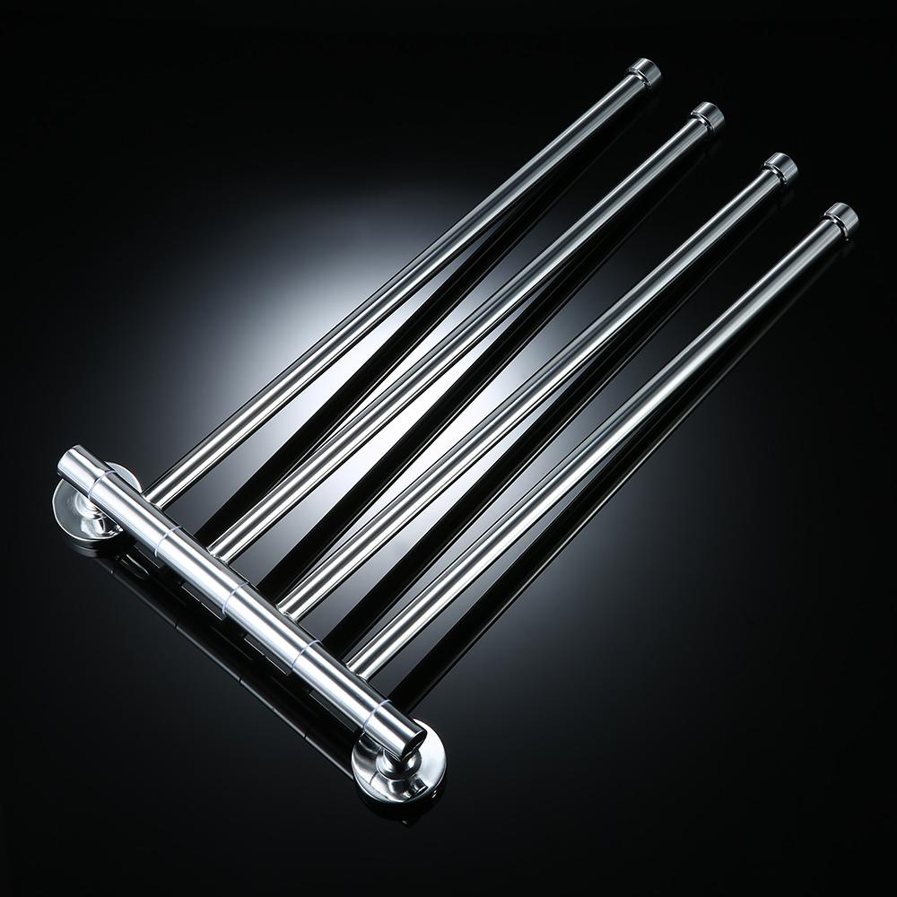 Giá treo khăn 4 thanh xoay 180 độ bằng thép khong gỉ, khá tiết kiệm diện tích
