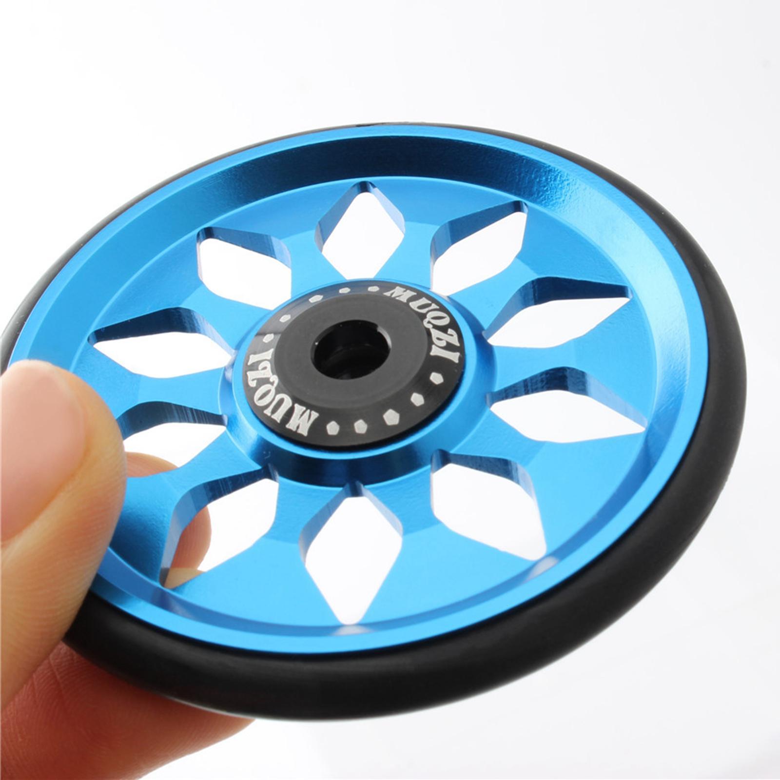 2-4pack 60mm Folding Bike Easy Wheel EZ Wheels for Transport Carry Blue