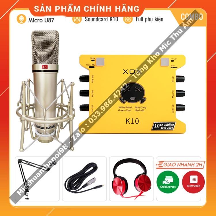 Trọn Bộ Sound Card K10 Micro AQTA U87 . Chuyên Hát Livestream Thu Âm , Karaoke , Thiết Kế Cực Đẹp , Dễ Dàng Lắp Đặt