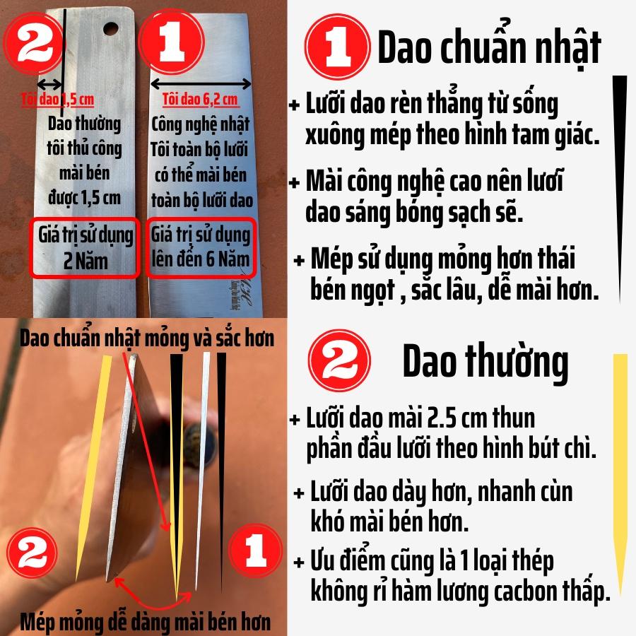 Dao thép trắng không rỉ cao cấp , bộ dao thép nhật 3 món chặt thái đa năng xưởng dao minh huệ