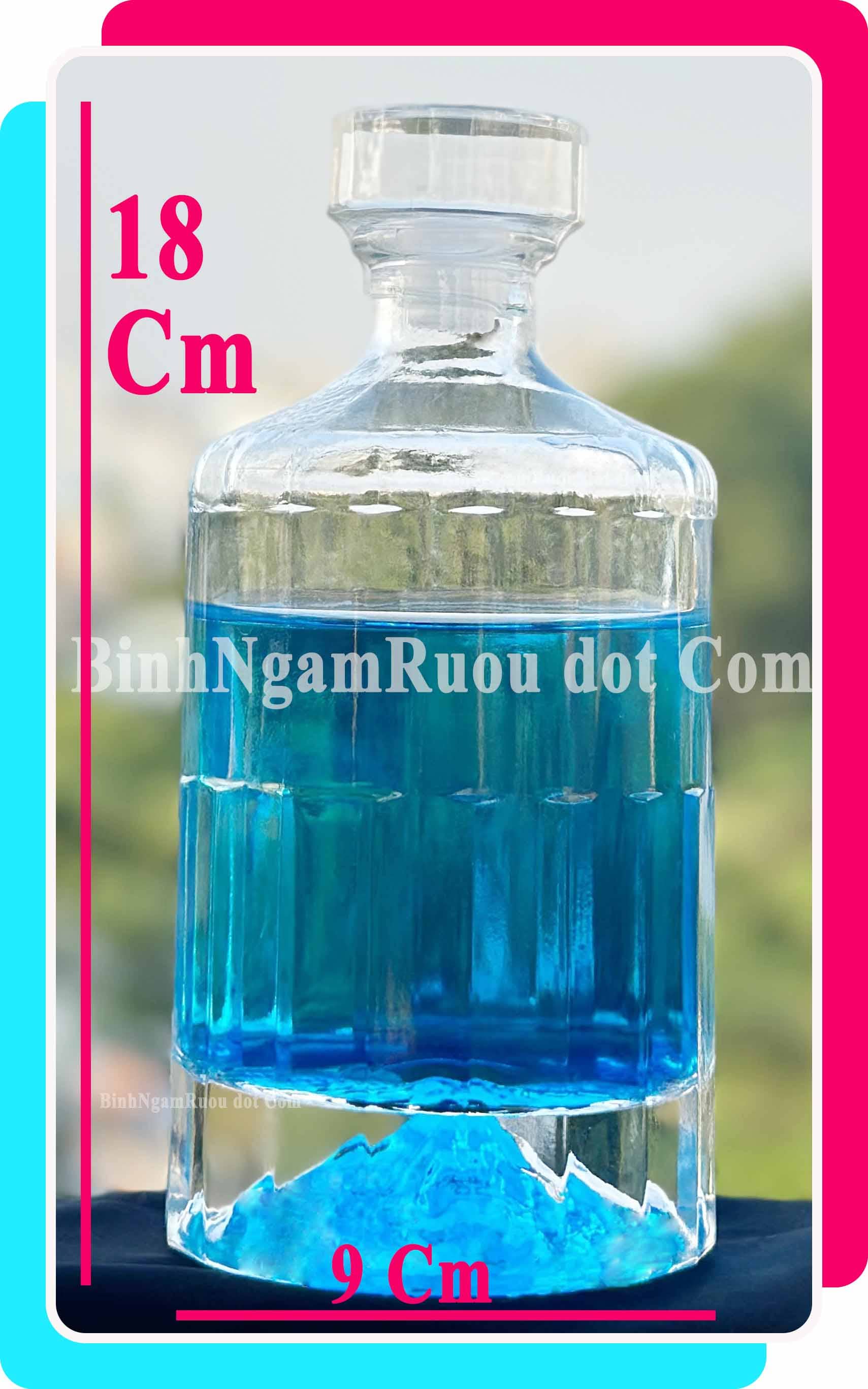 C44 Chai Đựng Rượu Thủy Tinh Hibiki Cao Cấp 500ml - Đẹp Cao Cấp - Nắp Kín Thủy Tinh Trong - Tặng Biếu Sang Trọng