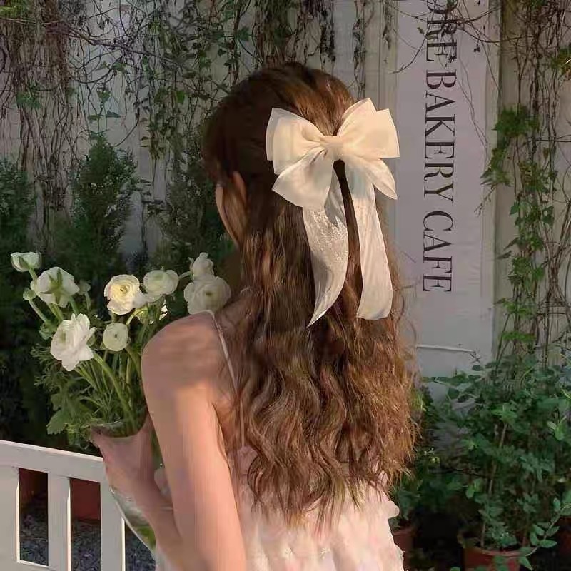 Kẹp tóc nơ phong cách ngọt ngào, đồ làm đẹp cho tóc nữ