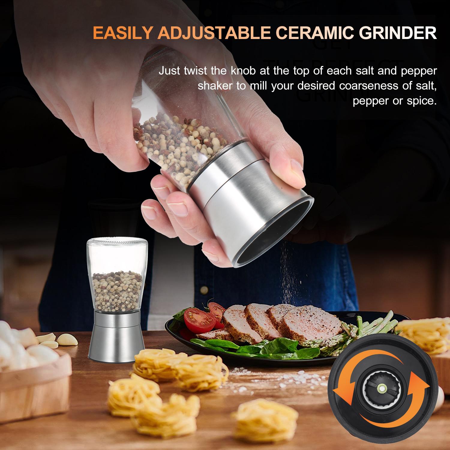 Máy xay muối và hạt tiêu bằng thép không gỉ 304 có nắp đậy