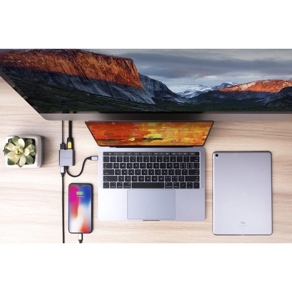 Cổng chuyển đổi dành cho MacBook, PC &amp; Devices Hyper Drive 4K HDMI 3-in-1 USB-C -hàng chính hãng